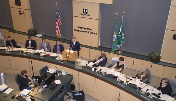 Dow Constantine presents the 2017-18 biennial budget to King County Council.