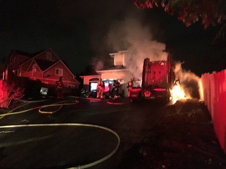 Fire from Semi-Truck Ignites Kent Home