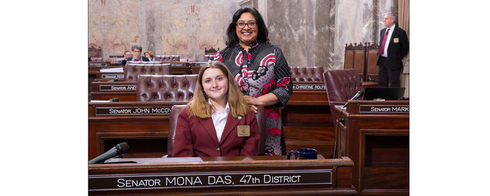 Abbygail Mena serves as page in State Senate