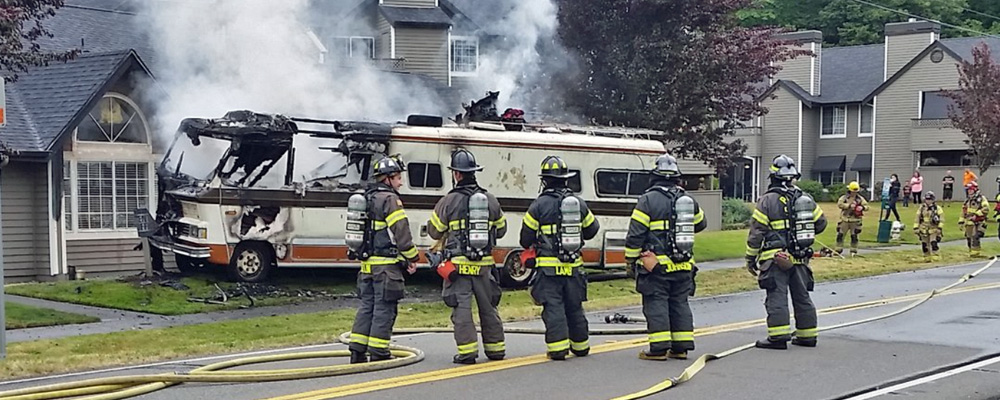 Older motor home catches fire in Kent Wed. afternoon