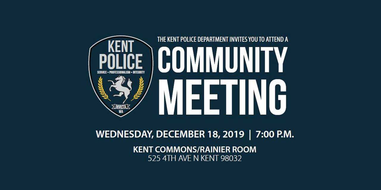 Kent Police Community Meeting on Body Worn Cameras will be Wed., Dec. 18