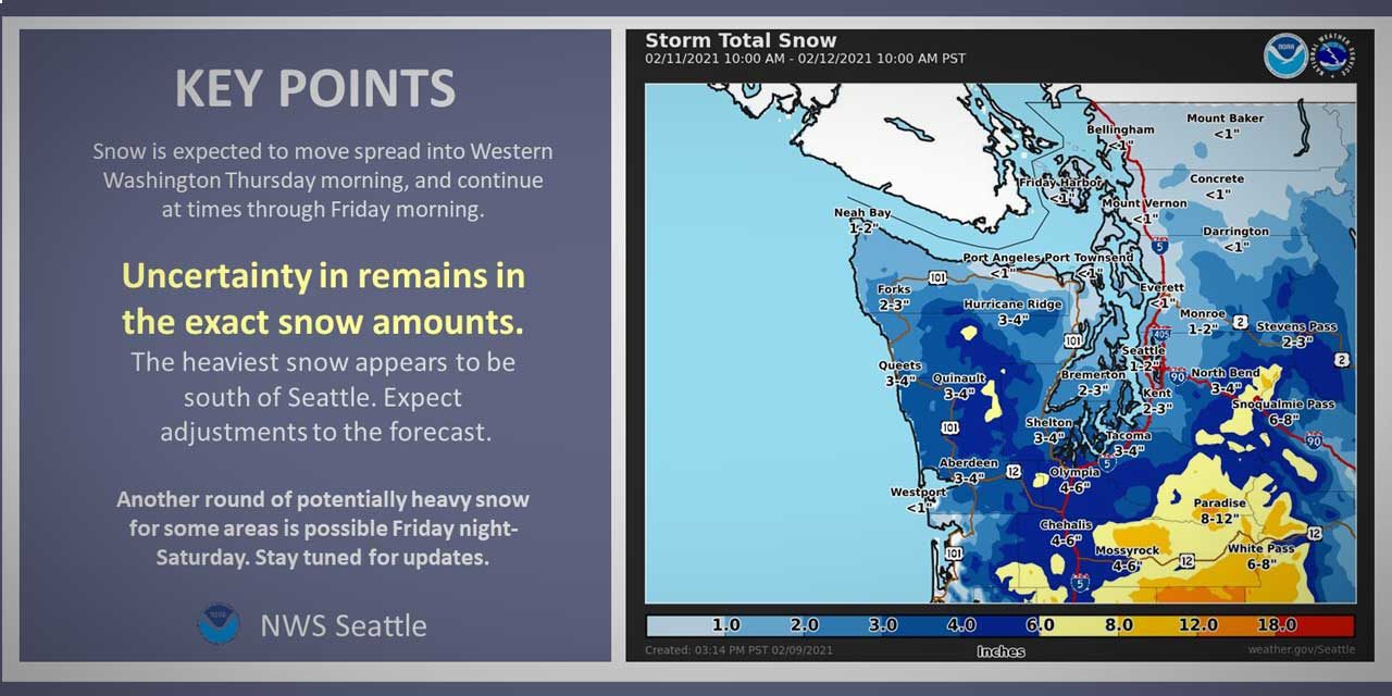 WEATHER: Chance of snow coming as early as Wednesday night & continuing thru weekend