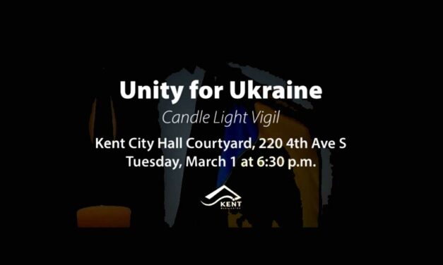Unity for Ukraine vigil will be held at Kent City Hall Tuesday, Mar. 1