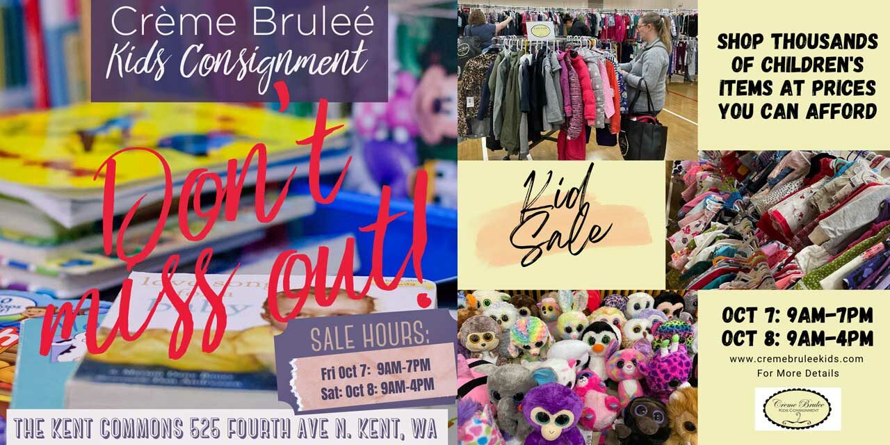REMINDER: Créme Brulée Kids Sale returns this weekend, Oct. 7-8