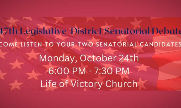 Debate for 47th District Senatorial Candidates Boyce & Kauffman will be Monday, Oct. 24