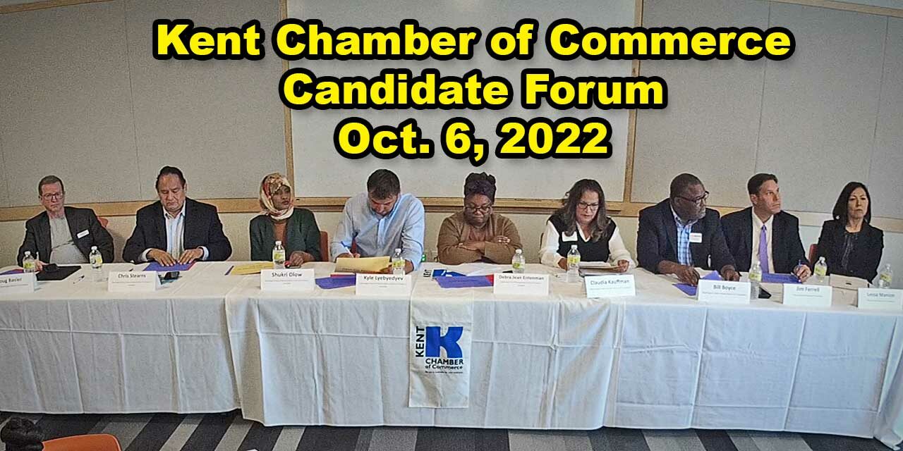 VIDEO: 9 candidates running for 5 local offices debate at Kent Chamber forum