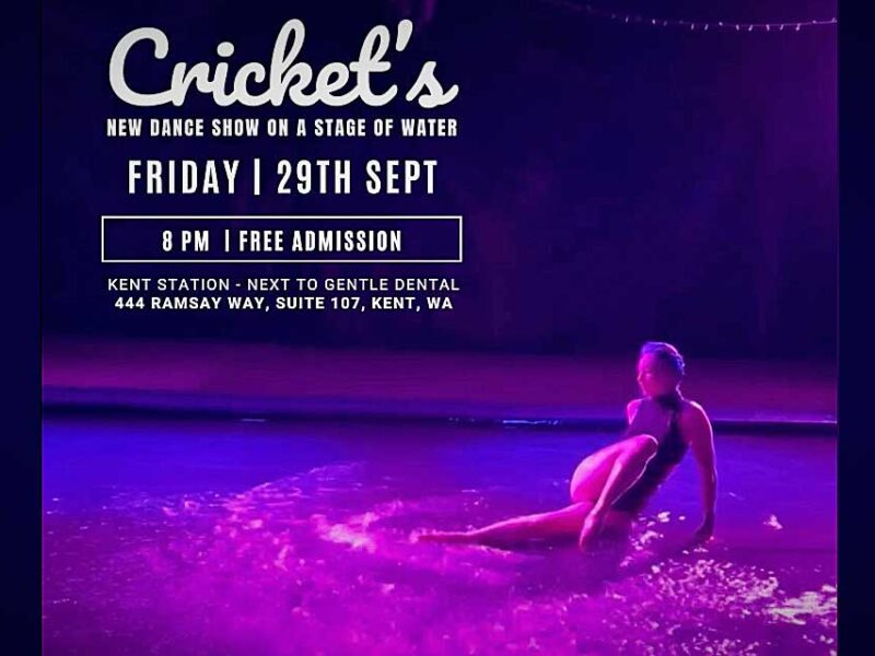 Come see Cricket’s New Dance Show – on a Stage of Water! – at Theatre Battery for FREE this Friday night, Sept. 29