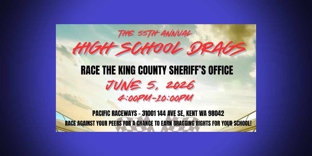 High school drivers invited to race King County Sheriff’s Office at Pacific Raceways this Friday, June 5